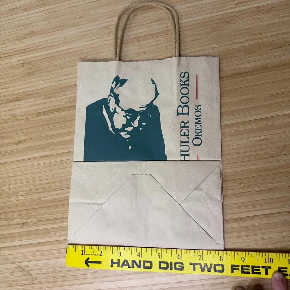 Vintage Schuler Books Okemos Michigan Shopping Gift Bag‎ Tote Paper Christmas